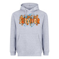 Heather Grey I am a survivor orange ribbon Kidney Cancer Heavyweight Hoodie - NancyCooperArtShop