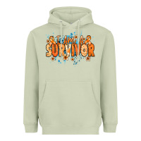Matcha I am a survivor orange ribbon Kidney Cancer Heavyweight Hoodie - NancyCooperArtShop