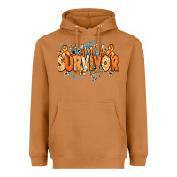 Meerkat I am a survivor orange ribbon Kidney Cancer Heavyweight Hoodie - NancyCooperArtShop