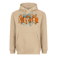 Mushroom I am a survivor orange ribbon Kidney Cancer Heavyweight Hoodie - NancyCooperArtShop