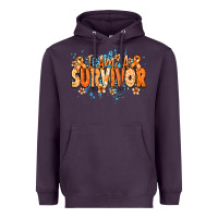 Plum I am a survivor orange ribbon Kidney Cancer Heavyweight Hoodie - NancyCooperArtShop