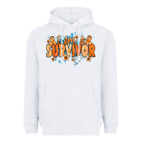 White I am a survivor orange ribbon Kidney Cancer Heavyweight Hoodie - NancyCooperArtShop