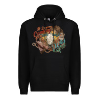 Black Cowboy wild and free western Premium Hoodie - HowdyJamesFarm