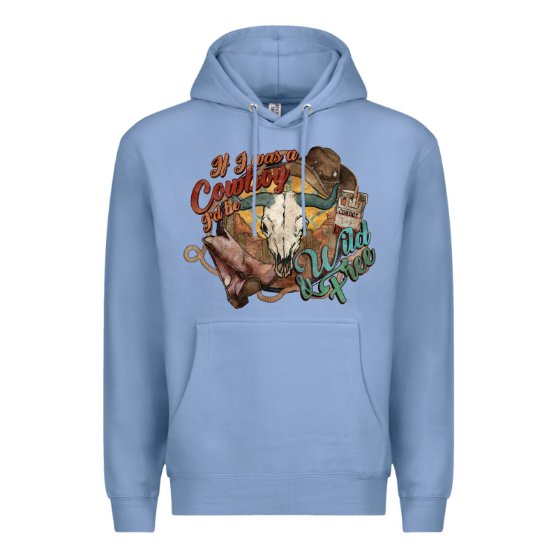 Cowboy Wild And Free Western Premium Hoodie by HowdyJamesFarm | Teevron