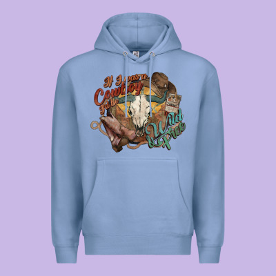Cowboy Wild And Free Western Premium Hoodie Designed By Howdyjamesfarm