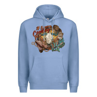 Colony Blue Cowboy wild and free western Premium Hoodie - HowdyJamesFarm