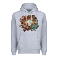 Heather Grey Cowboy wild and free western Premium Hoodie - HowdyJamesFarm