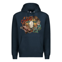 Navy Cowboy wild and free western Premium Hoodie - HowdyJamesFarm