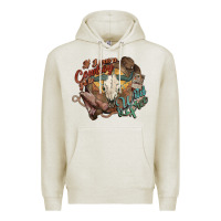 Oatmeal Heather Cowboy wild and free western Premium Hoodie - HowdyJamesFarm