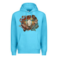 Ocean Blue Cowboy wild and free western Premium Hoodie - HowdyJamesFarm