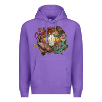 Purple Cowboy wild and free western Premium Hoodie - HowdyJamesFarm