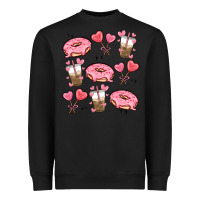 Black valentines day doodles Heavyweight Sweatshirt - MaliasSmallBusiness