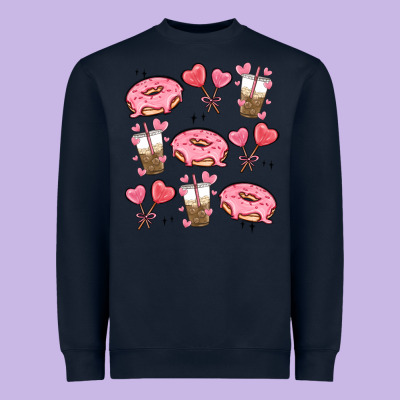 Valentines Day Doodles Heavyweight Sweatshirt Designed By Maliassmallbusiness