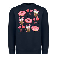 Navy valentines day doodles Heavyweight Sweatshirt - MaliasSmallBusiness