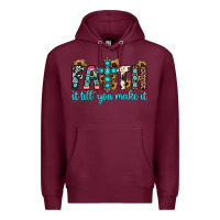 Burgundy faith it till you make it Premium Hoodie - JahusDesignShop