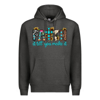 Charcoal Heather faith it till you make it Premium Hoodie - JahusDesignShop