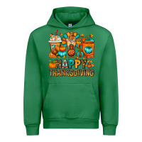 Emerald Happy Thanksgiving Coffee Cups Urban Hoodie - FaDigitalArtStudio