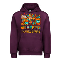 Mauve Wine Happy Thanksgiving Coffee Cups Urban Hoodie - FaDigitalArtStudio