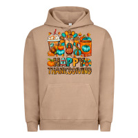 Pigment Burro Happy Thanksgiving Coffee Cups Urban Hoodie - FaDigitalArtStudio