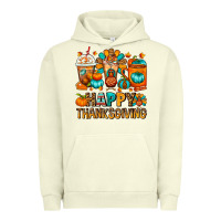Pigment Pistachio Happy Thanksgiving Coffee Cups Urban Hoodie - FaDigitalArtStudio