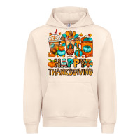 Sandshell Happy Thanksgiving Coffee Cups Urban Hoodie - FaDigitalArtStudio