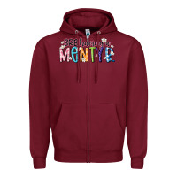 Burgundy having a menty b Zipper Hoodie - Artiststas