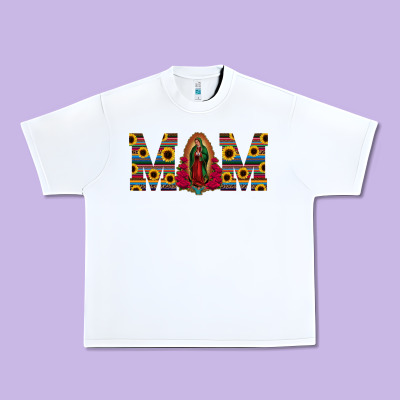Mom Lady Of Guadalupe  Serape Sunflower Urban Heavy Tee Designed By Jasminsmagicworld