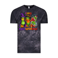 Cloud Black Happy Hallothanksmas Vintage Tee - NancyCooperArtShop