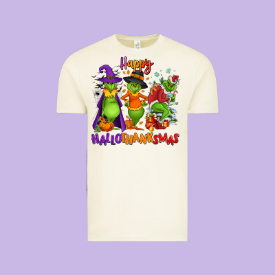 Happy Hallothanksmas Vintage Tee Designed By Nancycooperartshop