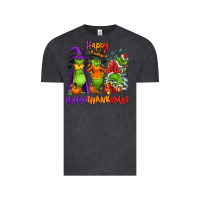 Vintage Black Happy Hallothanksmas Vintage Tee - NancyCooperArtShop
