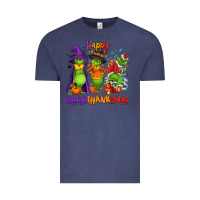 Vintage Denim Happy Hallothanksmas Vintage Tee - NancyCooperArtShop
