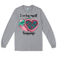 Heather Grey i can buy myself turquoise Long Sleeve Tee - MaliasSmallBusiness
