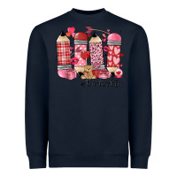 Navy valentines day teacher life Heavyweight Sweatshirt - MaliasSmallBusiness