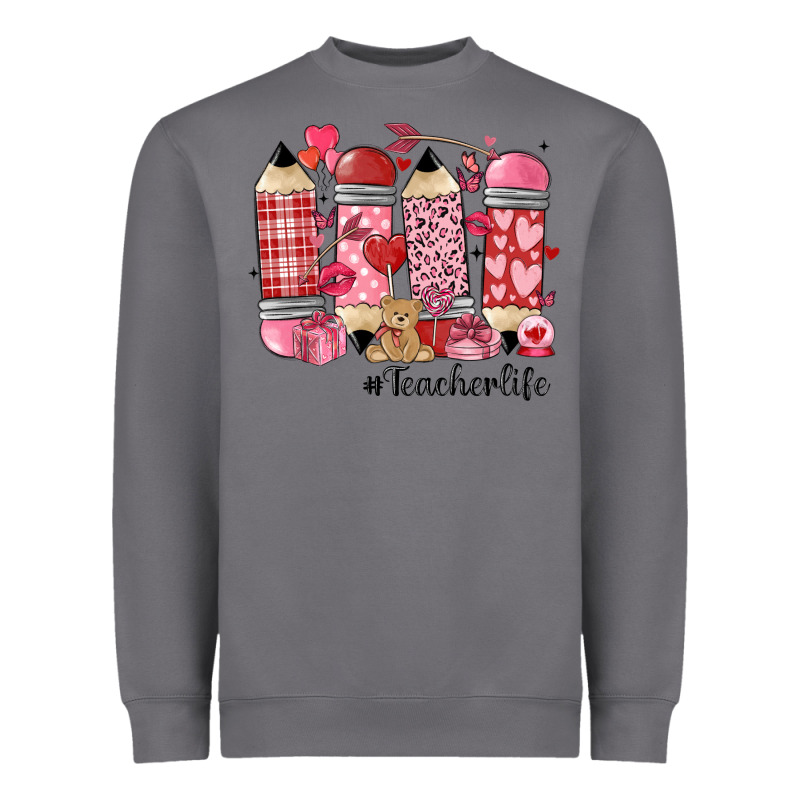 Valentines Day Teacher Life Heavyweight Sweatshirt by MaliasSmallBusiness | Teevron