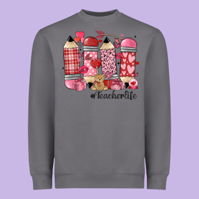 Valentines Day Teacher Life Heavyweight Sweatshirt Designed By Maliassmallbusiness