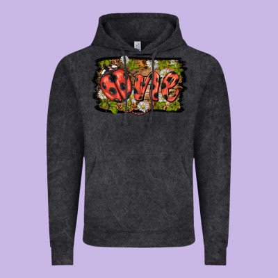 Ladybug One Background Vintage Hoodie Designed By Barkaloodesign