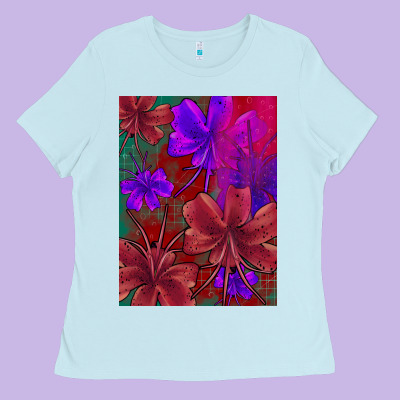 Floral Pattern Ladies Tee Designed By Jahusdesignshop