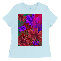 Baby Blue floral pattern Ladies Tee - JahusDesignShop