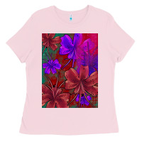 Bubblegum Pink floral pattern Ladies Tee - JahusDesignShop
