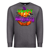 Charcoal Heather Happy Halloween Premium Sweatshirt - NancyCooperArtShop
