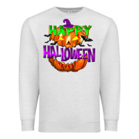 Oatmeal Heather Happy Halloween Premium Sweatshirt - NancyCooperArtShop