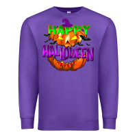 Purple Happy Halloween Premium Sweatshirt - NancyCooperArtShop