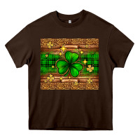 Chocolate Brown St. Patrick's Day shamrock leopard Heavy Core Tee - Neo Western