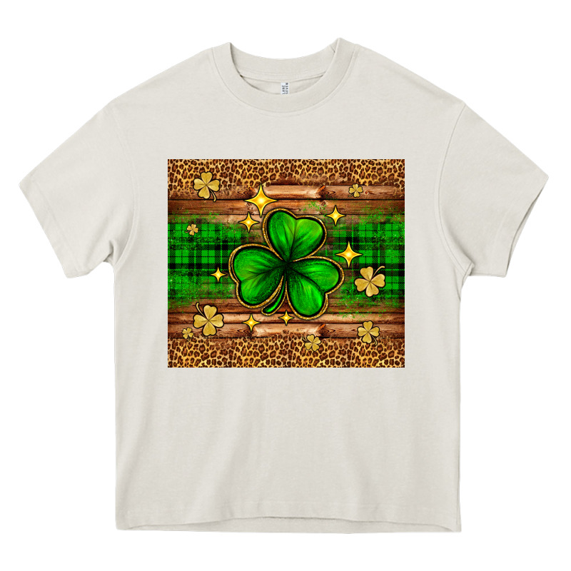 St. Patrick's Day Shamrock Leopard Heavy Core Tee by Neo Western | Teevron