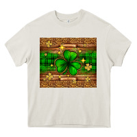Cream St. Patrick's Day shamrock leopard Heavy Core Tee - Neo Western