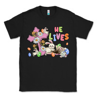 Black he lives with bunnys and eggs Classic Tee - MaliasSmallBusiness