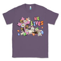 Lavender he lives with bunnys and eggs Classic Tee - MaliasSmallBusiness