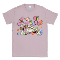 Lilac he lives with bunnys and eggs Classic Tee - MaliasSmallBusiness