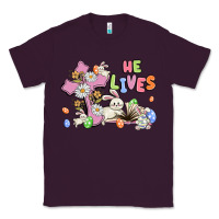 Plum he lives with bunnys and eggs Classic Tee - MaliasSmallBusiness