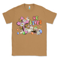 Toasted Coconut he lives with bunnys and eggs Classic Tee - MaliasSmallBusiness